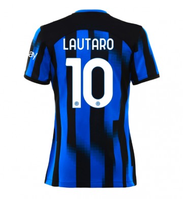 Inter Milan Lautaro Martinez #10 Koszulka Podstawowych Kobiety 2023-24 Krótki Rękaw